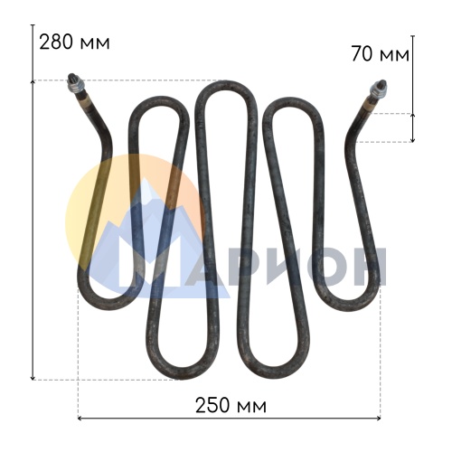 ТЭН 255 А 10/3,0 L (угл. сталь) 220 резьбовая шпилька М6